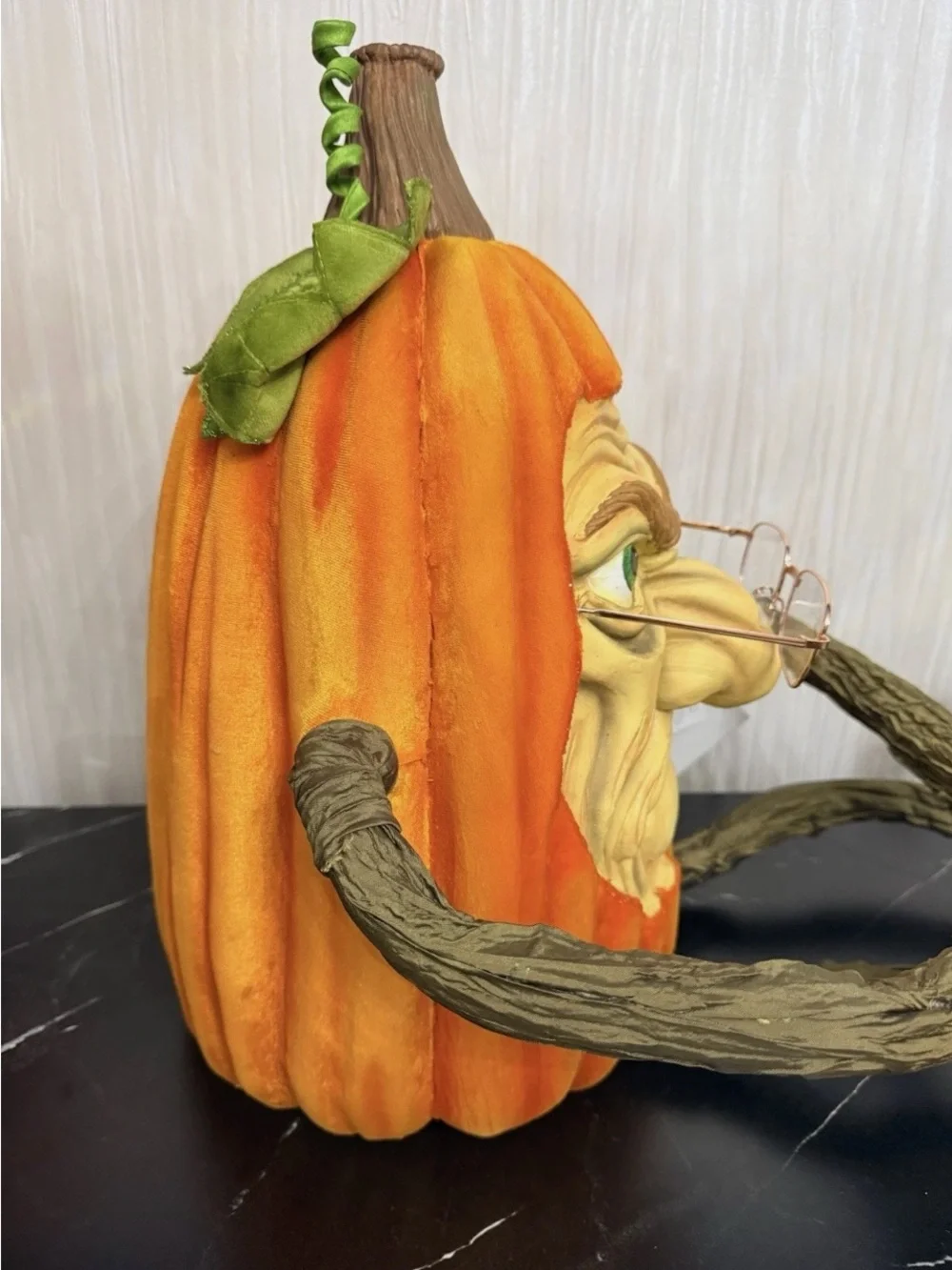 Katherines Collection Halloween Party Grumpy Leg Pumpkin Figurine Decoration.